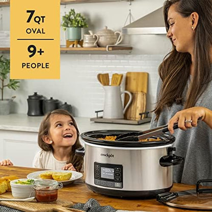 7 Quart Portable Programmable Slow Cooker with Timer - Curated Catalog H2